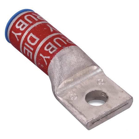 Abb One-Hole Compression Lug, 3/0 AWG Max, 3/8 in Stud, Long Barrel, Aluminum, Ruby 60142