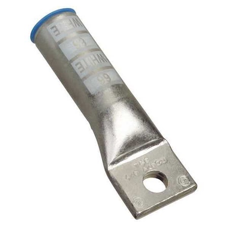 Abb One-Hole Compression Lug, 4/0 AWG Max, 3/8 in Stud, Long Barrel, Aluminum, White 60148