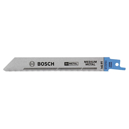 Bosch 6 in x 18 TPI Reciprocating Saw Blade, BOSCH, 5 PK RM618