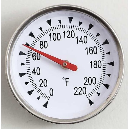 General Tools Bimetal Thermom, 2 In Dial, 0 to 220F PT2020G-220