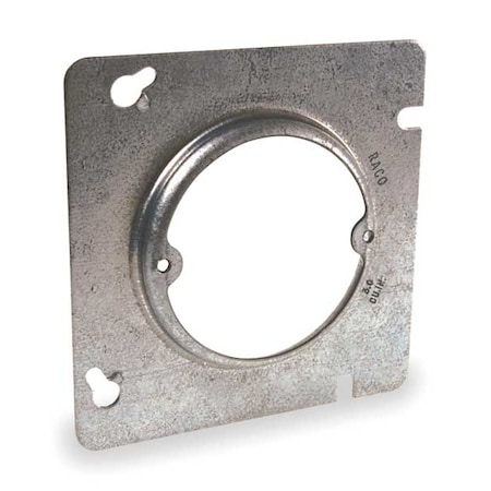 Raco Box Cover, Square Box Type, 1 Gang, Galvanized Zinc, Raised Cover Type 835