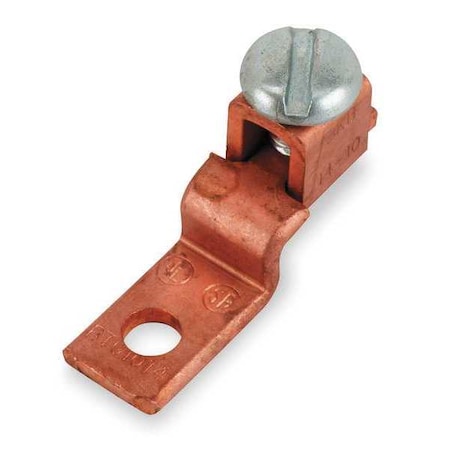 Blackburn Mechanical Lug, 6 AWG Max, 1 Conductor, 1 Hole, 13/64 in Stud, Copper BTC0614