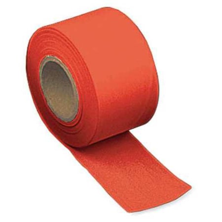 Zoro Select Flagging Tape, No Legend, Red, 2 in Wide x 300 ft Length, Vinyl, 2.5 mil TF2R300-200