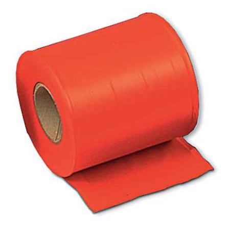 Zoro Select Flagging Tape, Red, 4 in Wide x 300 ft Length, Vinyl, 2.5 mil TF4R300-200
