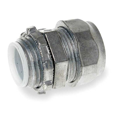 Zoro Select Insulated Compression Connector, Rain Tight Connector, 1 1/4 in, Zinc, Plain 3LT68