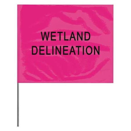 Presco Marking Flag, PVC, Water Line, 4" L., 100 PK 4530PGBK381-200