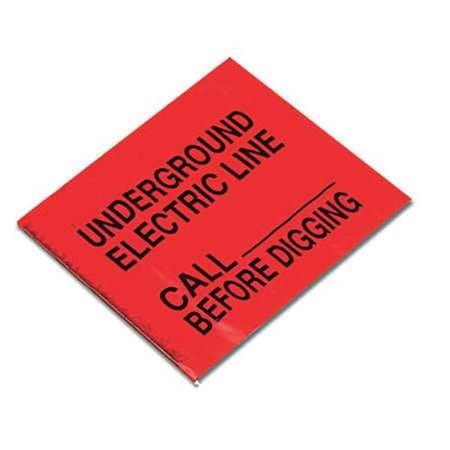Presco Marking Flag, PVC, Electric Line, 4" L., 100 PK 4521RBK3571-200