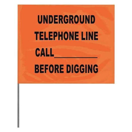 Presco Marking Flag, PVC, Solid, 4" L., 100 PK 4521OBK2019-200