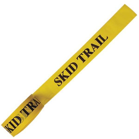 Zoro Select Flagging Tape, Skid Trail, Yellow, 1 1/2 in Wide x 300 ft Length, Vinyl, 2 mil CUYBK54-200