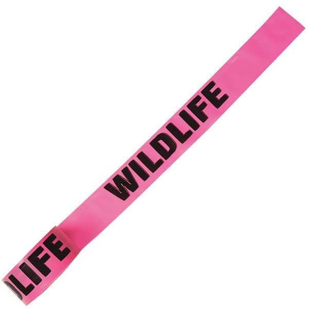 Zoro Select Flagging Tape, Wildlife, Fluorescent Pink, 1 1/2 in Wide x 150 ft Length, Vinyl, 2.5 mil CUPGBK122-200