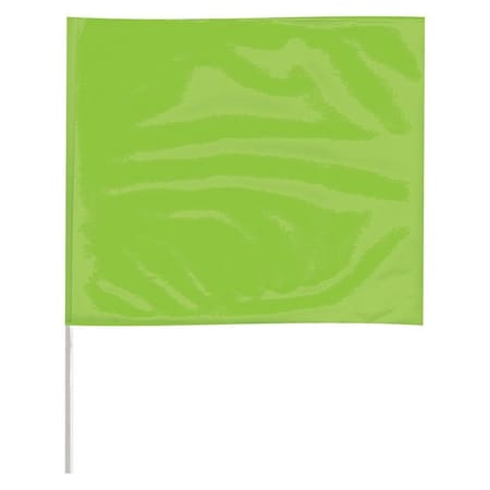 Zoro Select Marking Flag, Fluor Lime, Vinyl, PK100 P4518LG-200