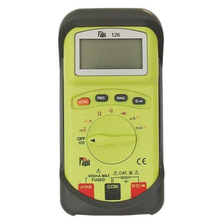 Test Products Intl Digital Multimeter, 600 Max DC, 4000 Instrument Counts, LCD 126