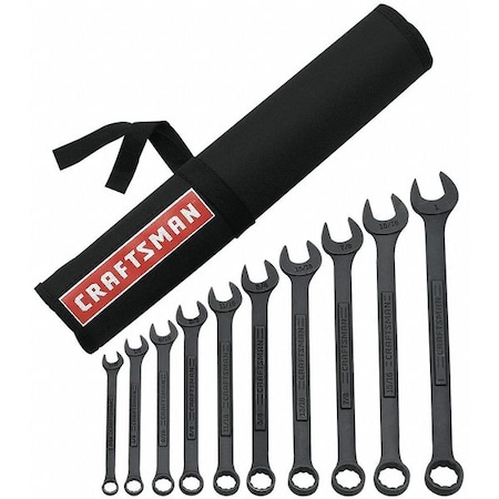 Craftsman Combo Wrench Set, Black, 7/16-1 in., 10 Pc 9-1627