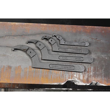 Armstrong Industrial Hand Tools Adjustable Hook Spanner Wrench Set 34-376