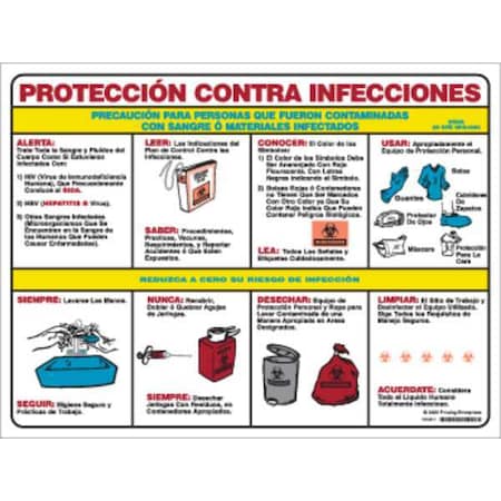 Brady Poster, 18X24, Bloodborne Pathogen, Spanish PS125S
