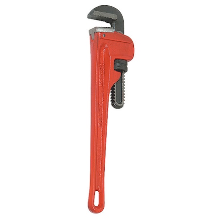 WESTWARD 8 in L 1 in Cap. Cast Iron Straight Pipe Wrench 3LY96