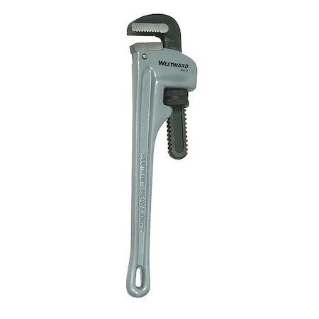 Westward 10 in L 1 1/2 in Cap. Aluminum Straight Pipe Wrench 3MA10