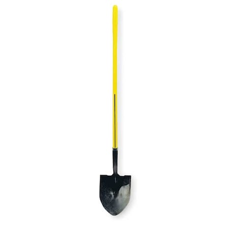 Nupla 16 ga Standard Step Round Point Shovel, Steel Blade, 48 in L Yellow Handle 6894157