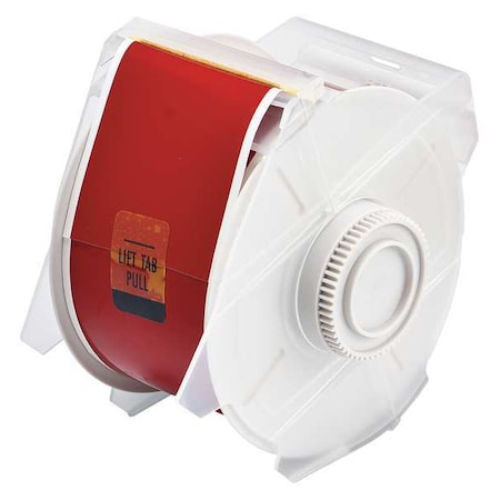 Brady Label Tape Cartridge, Red, Labels/Roll: Continuous 76624