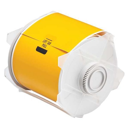 Brady Label Tape Cartridge, Yellow, Labels/Roll: Continuous 76619