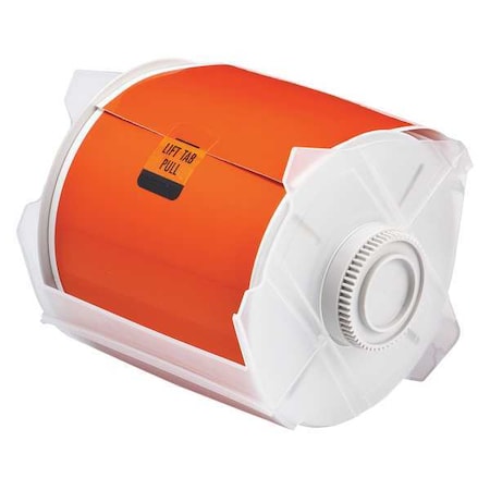 Brady Label Tape Cartridge, Orange, Labels/Roll: Continuous 76635