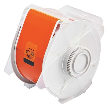 Brady Label Tape Cartridge, Orange, Labels/Roll: Continuous 76636