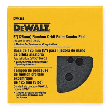 Dewalt 5" Eight Hole Hook & Loop Pad - Medium DW4388