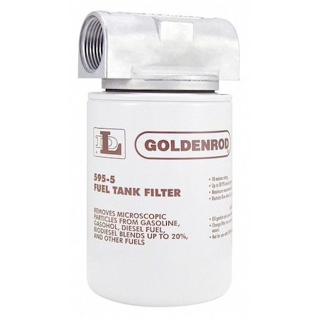 Goldenrod Fuel Filter, 25 gpm, 50 psi, 7-1/2 in L 595