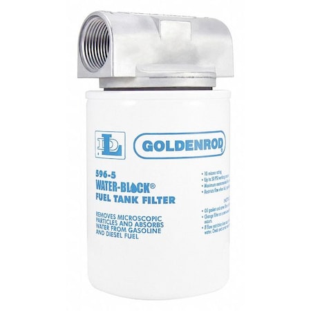 Goldenrod Fuel Filter, 25 gpm, 50 psi, 7-1/2 in L 596