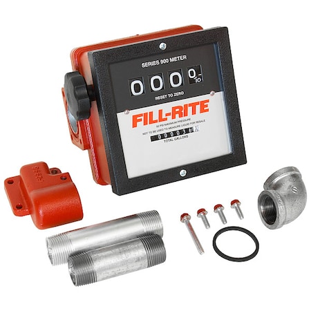 Fill-Rite 4-Wheel Mechanical Meter, 1 FNPT, 6-40 gpm 901CMK4200