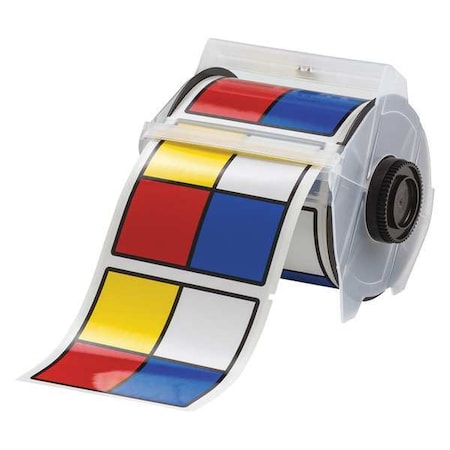 Brady RTK Label, Black/Blue/Red/Yellow, Vinyl 115765