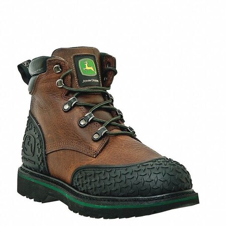 John Deere Work Boots, Pln, Mens, 12M, Dark Brown, PR JD6243 12 MED