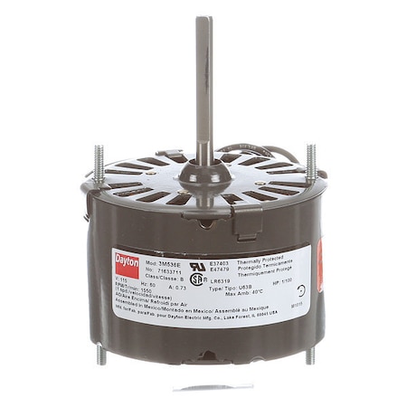Dayton HVAC Motor, 1/100 HP, 1550 rpm, 115V, 3.3 71633711M