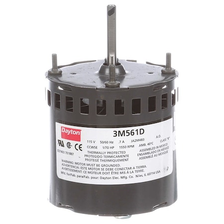 Dayton HVAC Motor, 1/70 HP, 1550 rpm, 115V, 3.3 71633718M