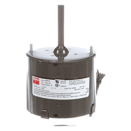 Dayton HVAC Motor, 1/40 HP, 1550 rpm, 115V, 3.3 71634163M