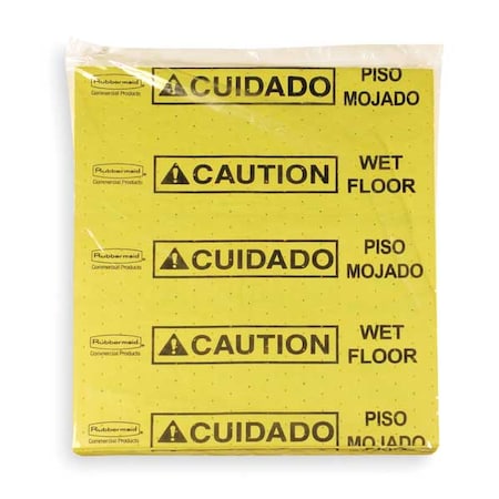 Rubbermaid Commercial Sorbent Pad, Universal, 2 3/4 gal Vol Absorbed per Pkg, 20 in x 16 1/2 in, Yellow, Polypropylene FG425200YEL