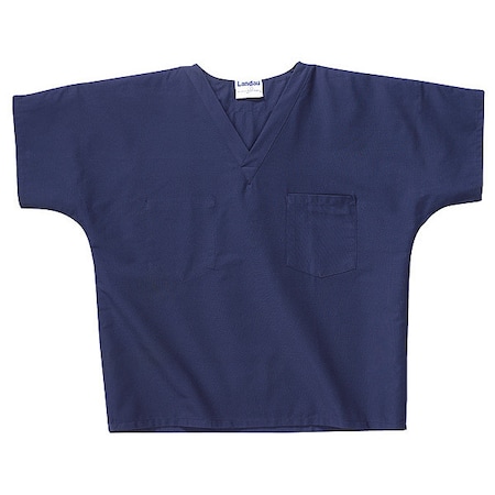 LANDAU Scrub Shirt, L, Navy, Unisex 7502BNPLRG