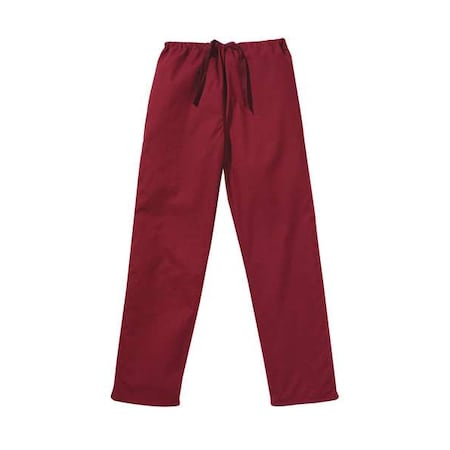 Landau Scrub Pants, Cotton/Polyester, Drawstring Waist, 31 in Inseam, 2 Pockets, Wine, Size L 7602RWPLRG