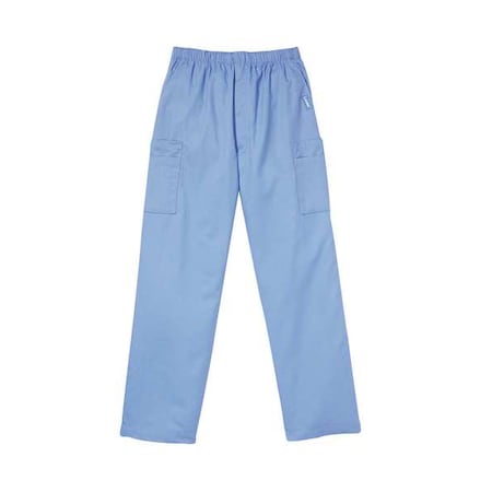 Landau Scrub Cargo Pants, Cotton/Polyester, Drawstring Waist, 31 in Inseam, 5 Pockets, Blue, Size L 8555BCPLRG