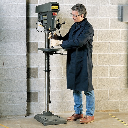 Vf Imagewear Collared Shop Coat, Cotton/Polyester, 4 Pockets, Snaps KT30NV RG 46