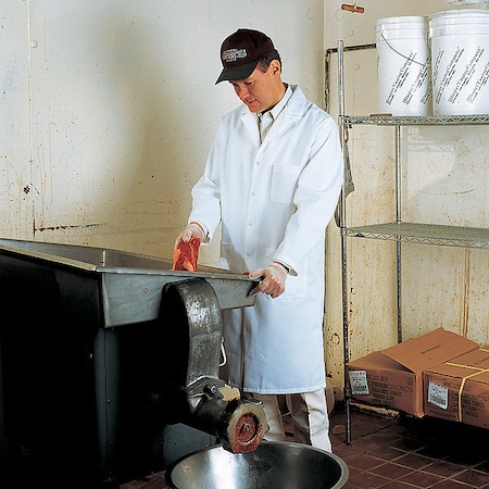 Vf Imagewear Unisex Butcher Coat, 35% Cotton, 65% Polyester, Grippers, White, L 4016WH RG L