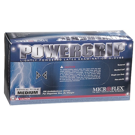 Ansell Disposable Gloves, 4.70 mil Palm, Powdered, XL, 100 PK, White PG-199-XL