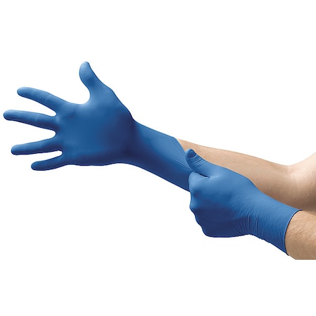 Ansell US-220, Disposable Gloves, 3.00 to 3.99 mil Palm, Nitrile, Powder-Free, XS (6), 100 PK, Blue US-220-XS