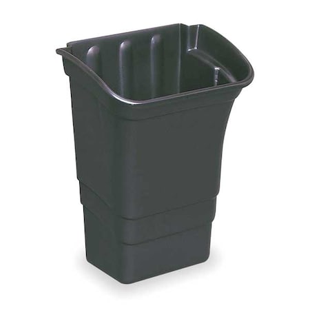 Rubbermaid Commercial 8 gal Square Utility Cart Bin, Black, Plastic, 17 in FG335388BLA