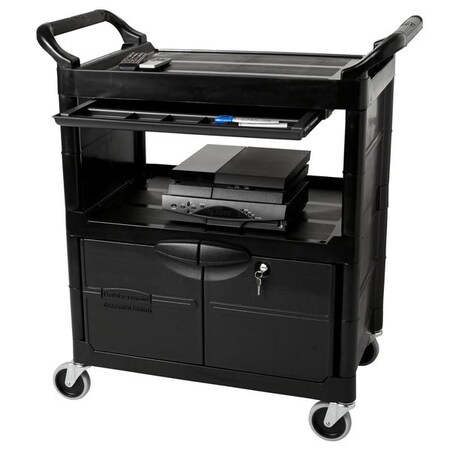 Rubbermaid Plastic Enclosed Service Cart 200 Lb Capacity 33 5 8