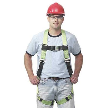 Miller Duraflex Python(R) Ultra Full Body Harness, 2XL, 400 lb., Quick-Connect Chest/ Back D-Ring P950QC/XXLGN
