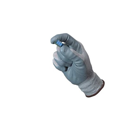 Ansell Antistatic Gloves, Nitrile, 9 3/4 in L, 13 ga, Gray, L, 1 PR 11-100