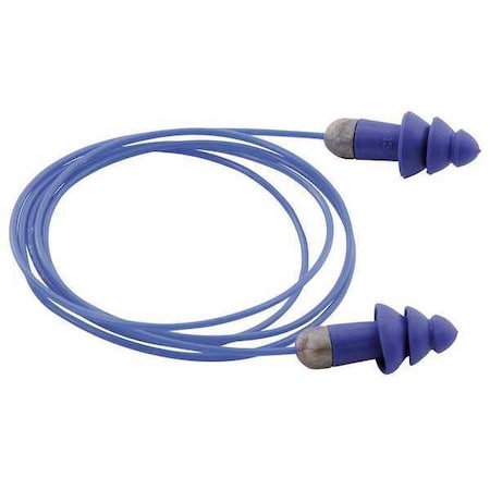 MOLDEX SmartFit Reusable Corded Ear Plugs, Metal Detectable, Flanged Shape, NRR 27 dB, Blue, 50 Pairs 6415