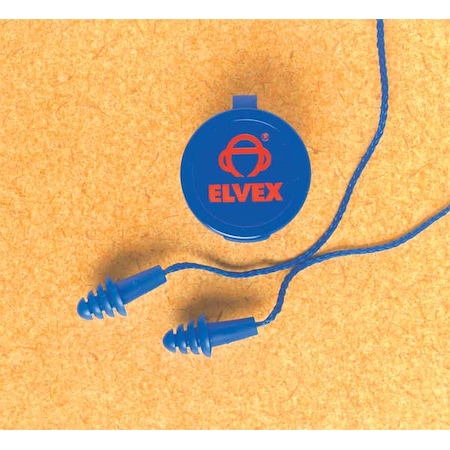 Deltaplus Quattro(TM) Reusable Foam Ear Plugs, Flanged Shape, 25 dB, Blue, 50 PK EP-412