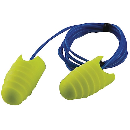 3M E-A-Rsoft Grippers Disposable Corded Ear Plugs, Flanged Shape, NRR 31 dB, L, 200PK 312-6001